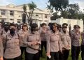Polwan Polda Sumut Laksanakan Pengamanan Aksi Unjuk Rasa di Kantor Gubernur Sumut