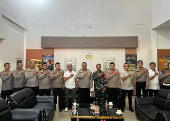 Kapolres Sibolga Dan PJU Polres Sibolga Sambut Kunjungan Danrem 023/KS, Ke Mako Polres Sibolga