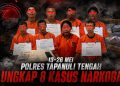 Polres Tapanuli Tengah Ungkap 8 Kasus Narkoba dalam Dua Pekan, 8 Tersangka Diamankan